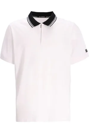 Karl Lagerfeld Contrasting-collar cotton polo shirt