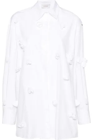 Sportmax Floral-appliqu?? cotton shirt