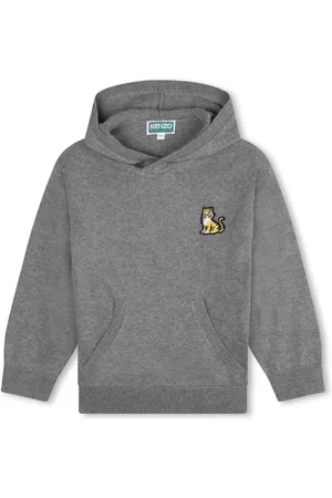 Kenzo Tiger-appliqu?? knitted hoodie