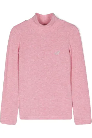 MONNALISA Rhinestone-monogram ribbed top