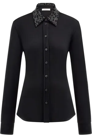 Salvatore Ferragamo Studded-collar jersey shirt