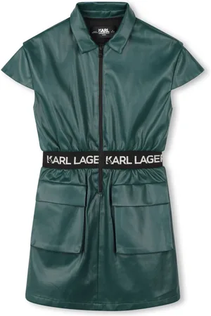 Karl Lagerfeld Logo-embroidered cap-sleeves dress