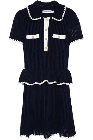 Self-Portrait Crochet flared mini dress