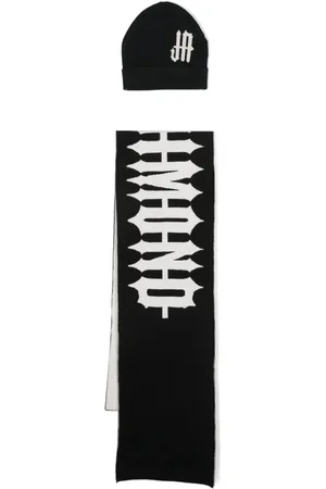 John Richmond Logo-jacquard beanie set