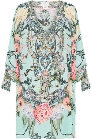 Camilla Petal Promise Land-print silk dress