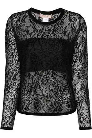 Twin-Set Lace-effect jacquard top