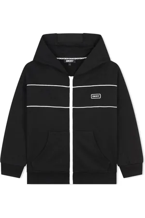 DKNY Logo-patch zipped hoodie