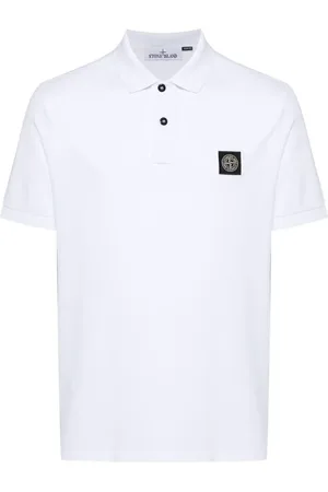 Stone Island Compass-motif piqué polo shirt
