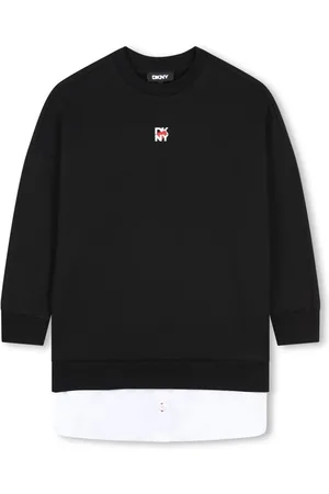 DKNY Under-layered hem logo print sweatshirt-dress