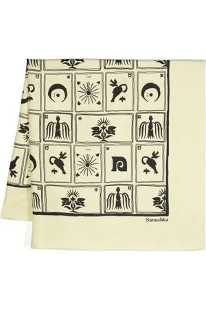 Nanushka Miani Folk Art-print scarf