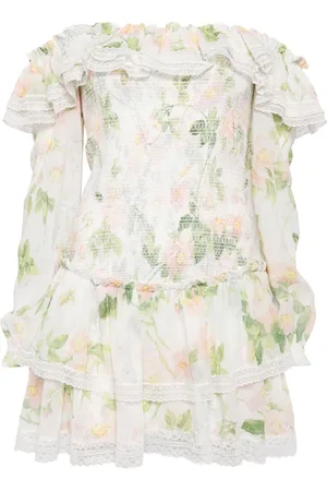 Needle & Thread Immortal Rose poppy smocked mini dress