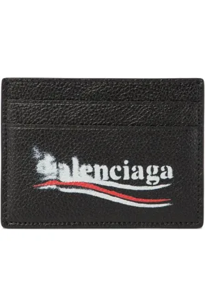 Balenciaga Smudged logo-print leather cardholder