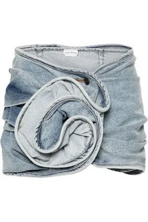 MAGDA BUTRYM Draped denim mini skirt