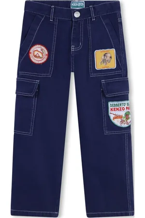 Kenzo Logo-patch cotton cargo jeans