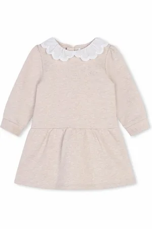 Chloé Contrast-collar organic cotton dress
