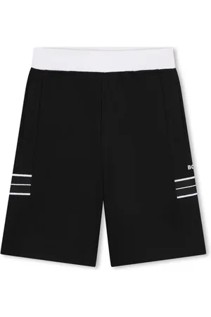 HUGO BOSS Side-stripe jersey track shorts