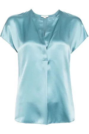 Vince Silk cap-sleeve blouse