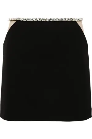 Sandro Gem-embellished crepe mini skirt