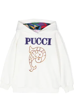 PUCCI Junior Logo-embroidered hoodie