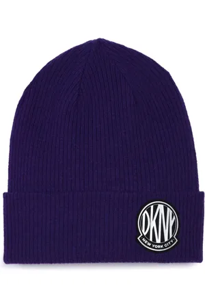 DKNY Logo-patch knitted beanie