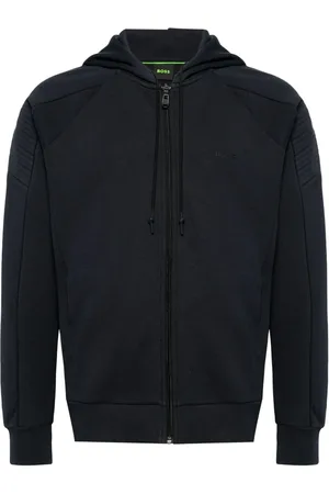 HUGO BOSS Logo-emed zip-up hoodie