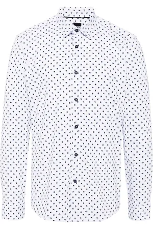 HUGO BOSS Geometric-print cotton-blend shirt