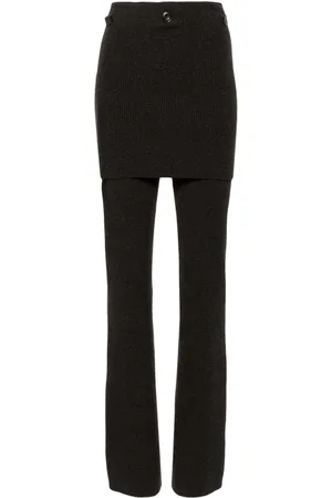 Nanushka Basy ribbed-knit flared trousers