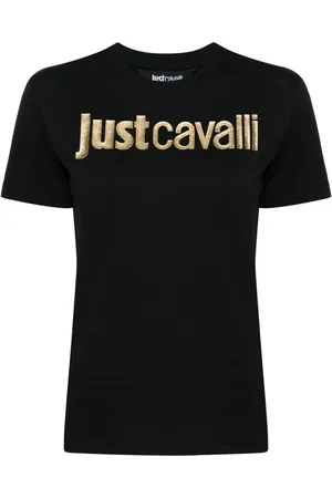 Roberto Cavalli Logo-laminated cotton T-shirt