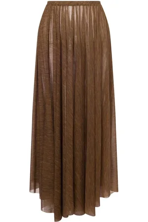 Serafini Gathered-detail high-waisted skirt