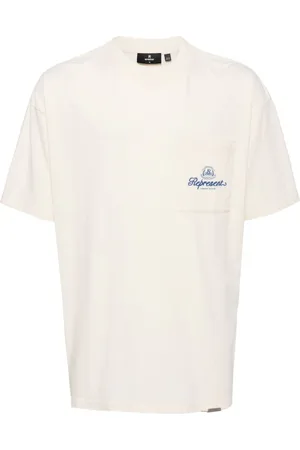 Represent Logo-embroidered cotton T-shirt