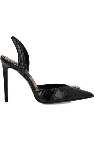Philipp Plein Crocodile effect slingback pumps