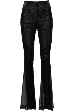 MUGLER Ruched flared trousers