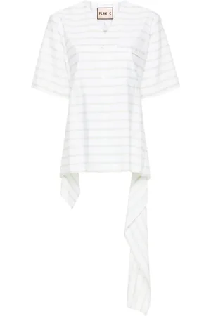 Plan C Striped poplin shirt