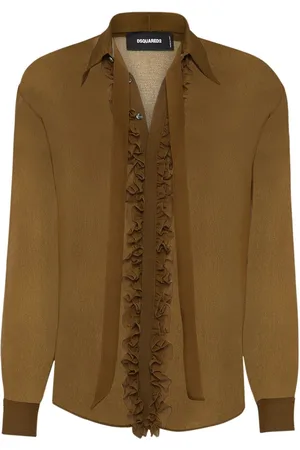 Dsquared2 Ruffled-detailed textured shirt