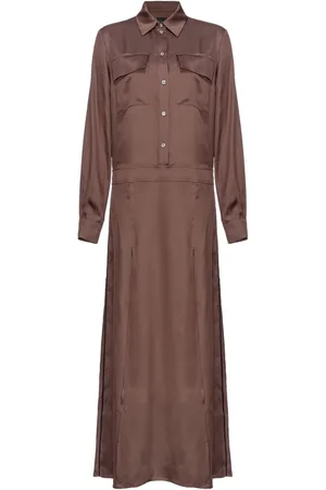 Pinko Long-sleeve satin maxi dress