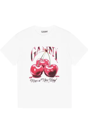 Ganni Logo-print graphic t-shirt