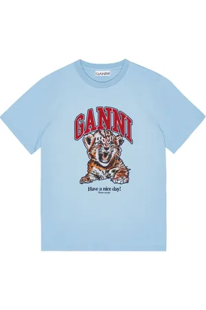 Ganni Cotton round-neck t-shirt