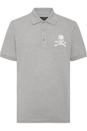 Philipp Plein Skull-embroidered cotton polo shirt