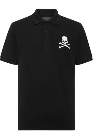 Philipp Plein Skull-embroidered cotton polo shirt