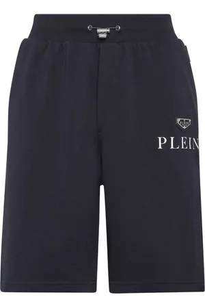 Philipp Plein Logo-plaque cotton-blend shorts