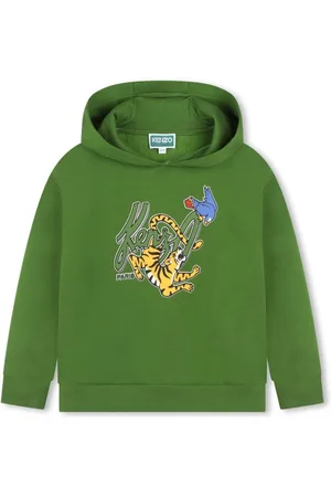 Kenzo Logo-print fleece-texture hoodie