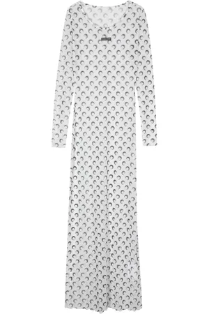 Marine Serre Moon-print mesh maxi dress