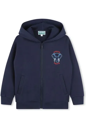 Kenzo Elephant-print zip-up hoodie