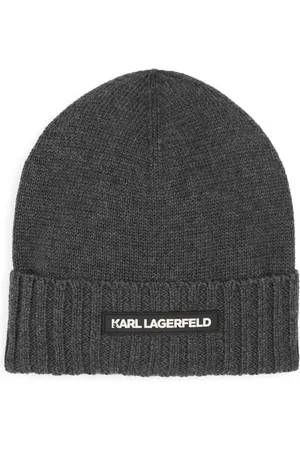 Karl Lagerfeld Embroidered-logo beanie