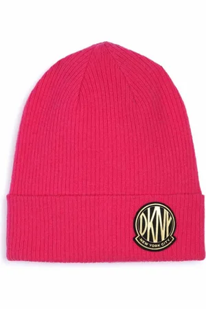 DKNY Logo-patch knitted beanie