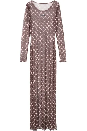 Marine Serre Moon-print mesh maxi dress