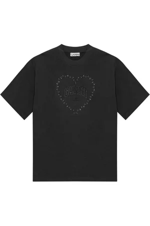 Ganni Logo appliqu?? cotton t-shirt
