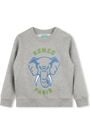 Kenzo Logo-embroidered m??lange-effect sweatshirt
