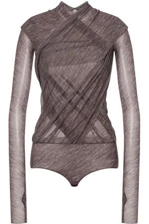 Serafini Crossover-strap semi-sheer top