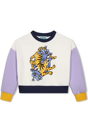 Kenzo Tiger-print colour-block sweatshirt